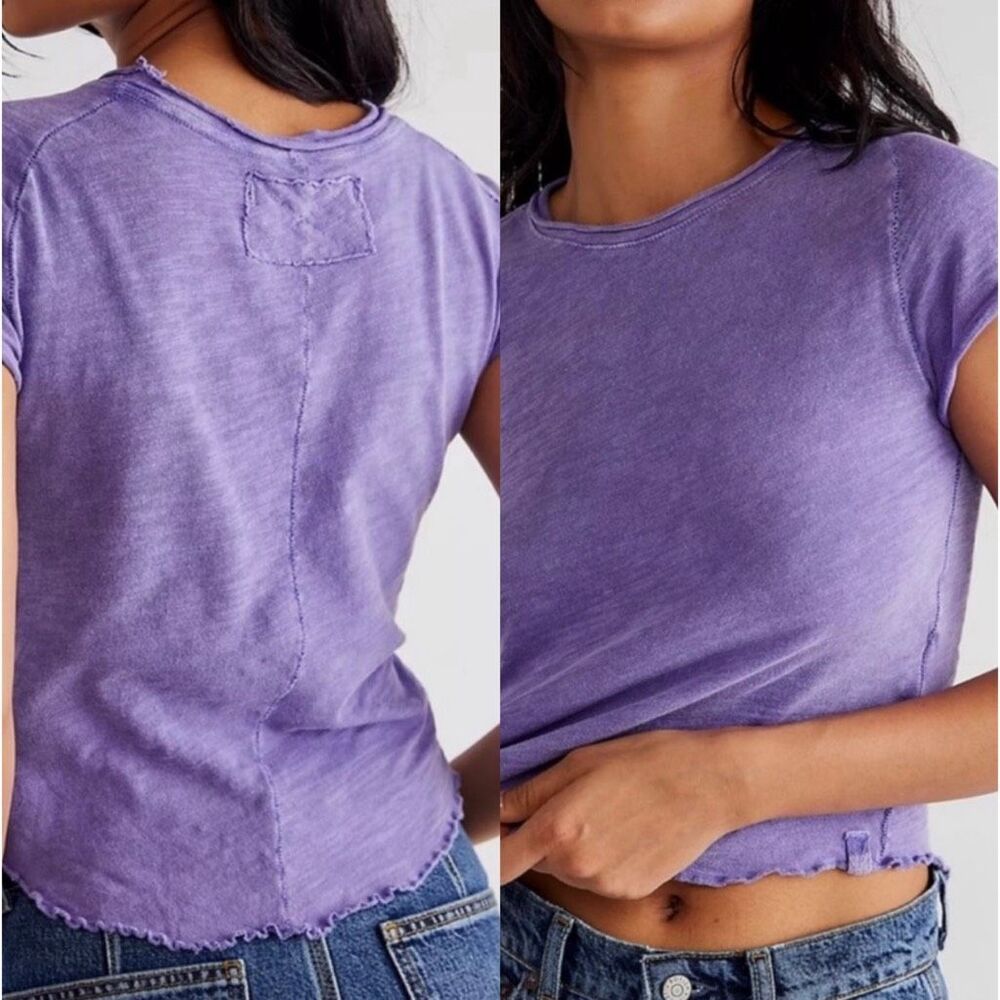 Free People We The Free Be My Baby Tee in purple size XS NEW